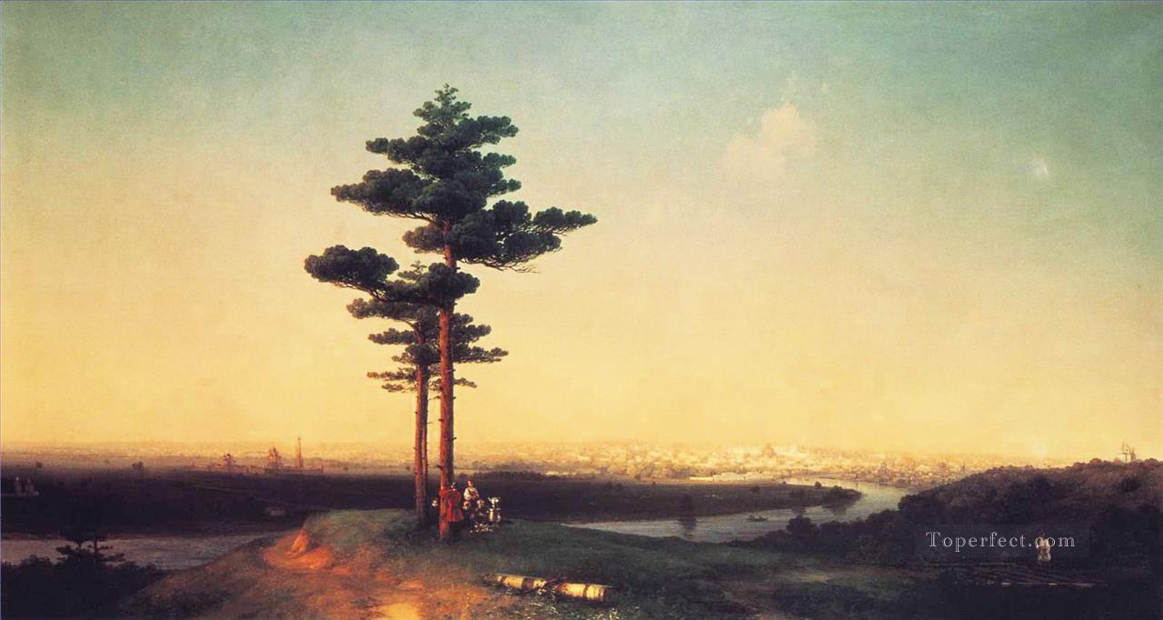 view of moscow from sparrow hills 1851 Romantic Ivan Aivazovsky Russian Oil Paintings